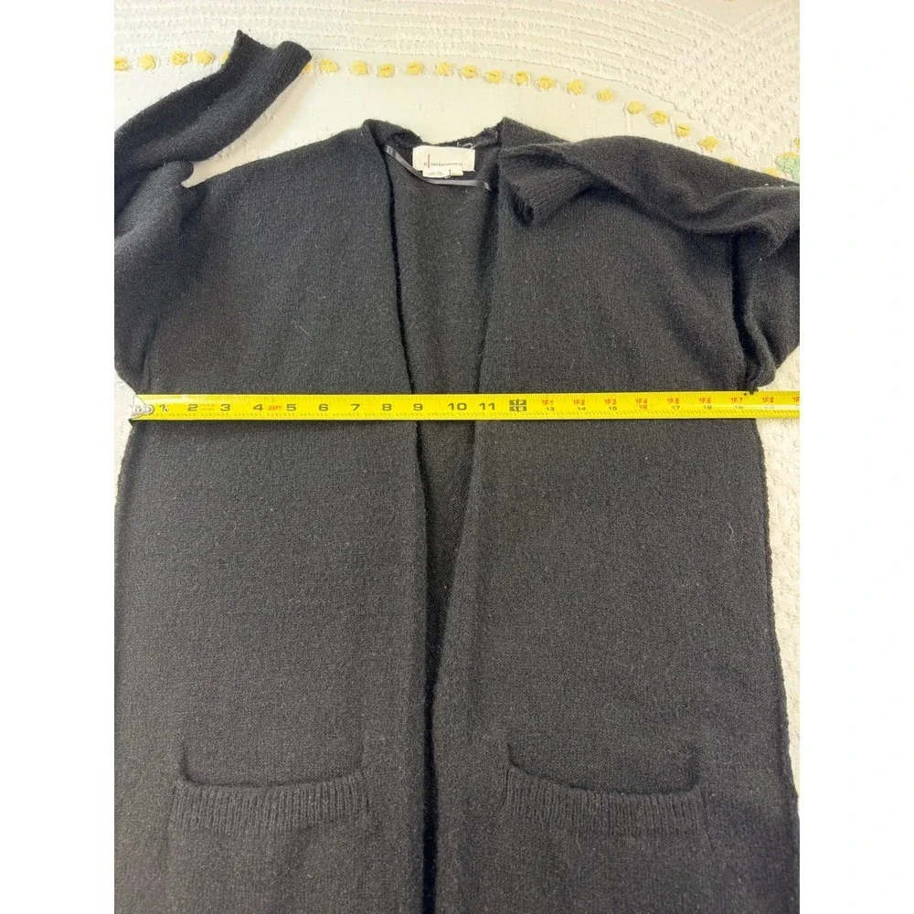 by Anthropologie Black Open Front Cardigan Sweater Knit‎ Cozy Small S - Picture 9 of 11